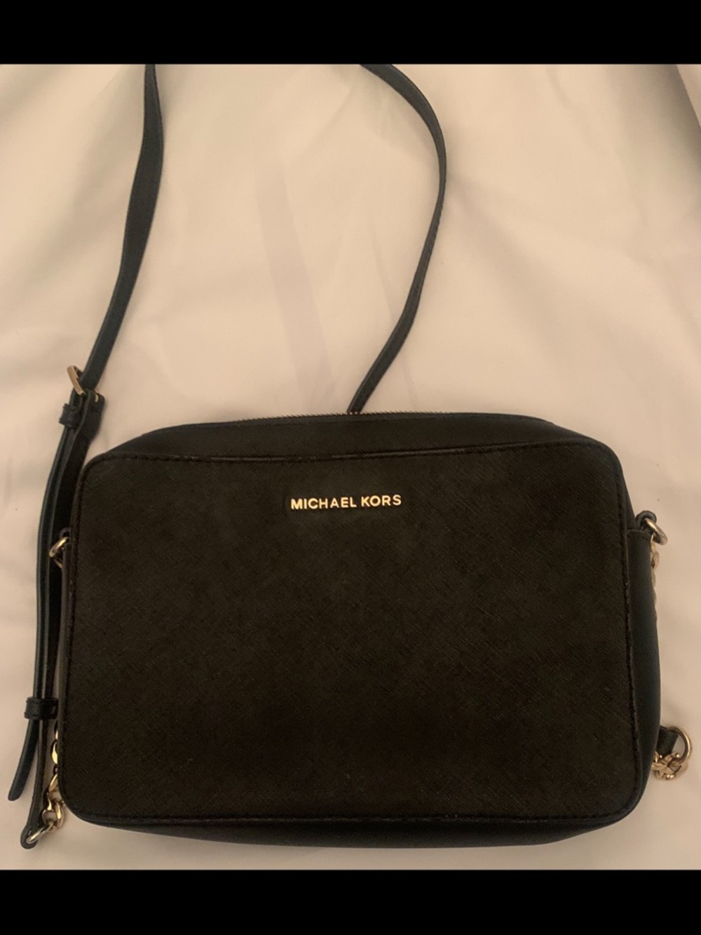 Michael Kors Black Crossbody with Gold Logo